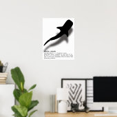 Silhouette Whale Shark mit Definition Beach Poster (Heimbüro)