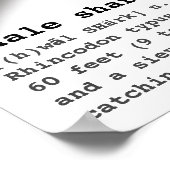 Silhouette Whale Shark mit Definition Beach Poster (Ecke)