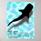 Silhouette Whale Shark mit Definition Beach Poster (Vorne)
