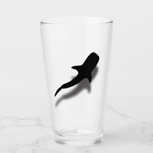 Silhouette Whale Shark mit Shadow Beach Glas (Vorderseite)