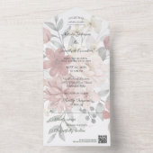 Silhouette Wildblume Bouquet mit QR-Code All In One Einladung (Innen Boden)