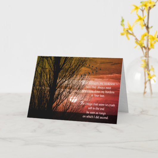 Silhouette Winterbaum mit Vögeln Karte (Gelbe Blume)