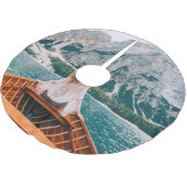 Silhouette Woman Alp Locarno Polyester Weihnachtsbaumdecke (Schrägansicht)