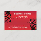 Silhouette Woman Hair Stylist | Rot Visitenkarte (Rückseite)