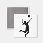 Silhouette Women's Volleyball Magnet (Vorderseite/Rückseite)