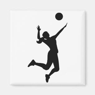 Silhouette Women's Volleyball Magnet