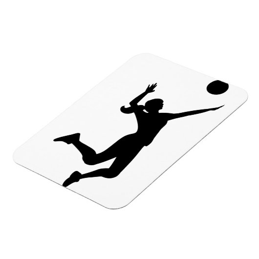 Silhouette Women's Volleyball Magnet (Linke Seite)