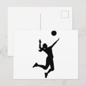 Silhouette Women's Volleyball Postkarte (Vorne/Hinten)