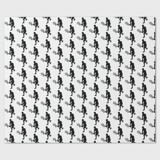 Silhouette Wrapping Paper für männliche Tennis-Spi Geschenkpapier (Flach)