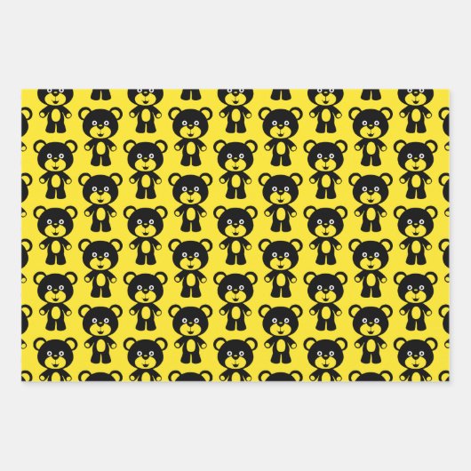 Silhouette-Wrapping-Papierblätter für Teddy-Bären Geschenkpapier Set (Vorderseite 3)