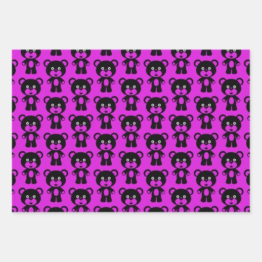 Silhouette-Wrapping-Papierblätter für Teddy-Bären Geschenkpapier Set (Vorderseite 2)