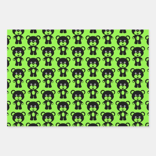 Silhouette-Wrapping-Papierblätter für Teddy-Bären Geschenkpapier Set (Vorderseite)