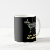 Silhouette Yellow&Black Grid Kaffeetasse (VorderseiteRechts)