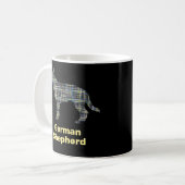 Silhouette Yellow&Black Grid Kaffeetasse (Vorderseite Links)