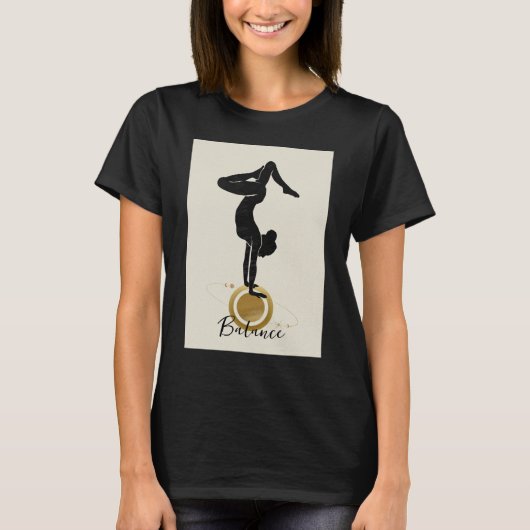 Silhouette Yoga auf den Kopf stehende Handstand Bi T-Shirt (Vorderseite)