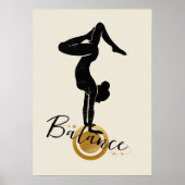 Silhouette-Yoga auf der Standwaage Poster (Vorne)