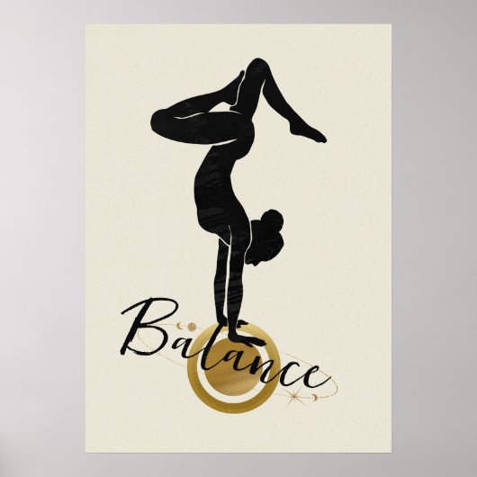 Silhouette-Yoga auf der Standwaage Poster (Vorne)