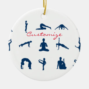 Silhouette Yoga Posen Thunder_Cove Keramik Ornament