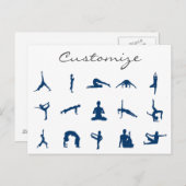 Silhouette Yoga Posen Thunder_Cove Postkarte (Vorne/Hinten)