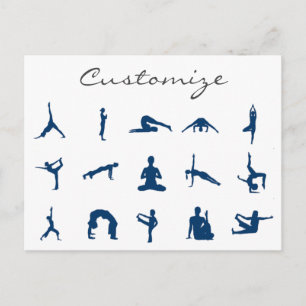 Silhouette Yoga Posen Thunder_Cove Postkarte
