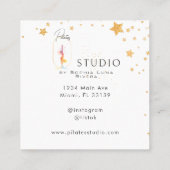 Silhouette Yoga Spa Studio Beauty Gold Stars Quadratische Visitenkarte (Rückseite)