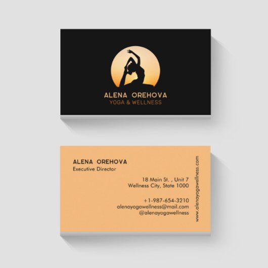 Silhouette Yoga & Wellness Business Card Visitenkarte