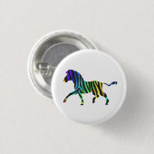 Silhouette Zebra Black und Regenbogen Button (Vorne & Hinten)
