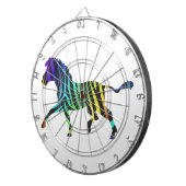 Silhouette Zebra Black und Regenbogen Dartscheibe (Vorderseite rechts)
