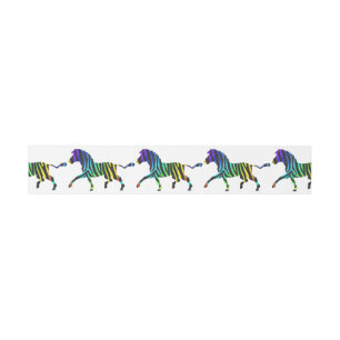 Silhouette Zebra Black und Regenbogen Einladungsbanderole