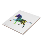 Silhouette Zebra Black und Regenbogen Fliese (Seite)