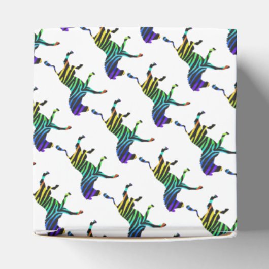Silhouette Zebra Black und Regenbogen Geschenkschachtel (Oben)