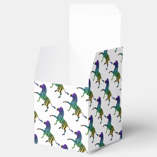 Silhouette Zebra Black und Regenbogen Geschenkschachtel (Geöffnet)