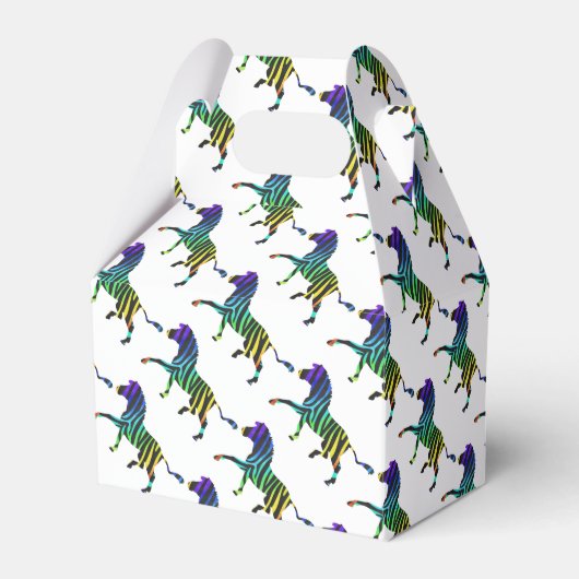 Silhouette Zebra Black und Regenbogen Geschenkschachtel (Vorderseite)