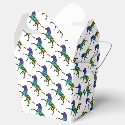 Silhouette Zebra Black und Regenbogen Geschenkschachtel (Geöffnet)