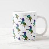 Silhouette Zebra Black und Regenbogen Jumbo-Tasse (Rechts)