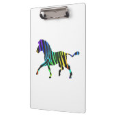Silhouette Zebra Black und Regenbogen Klemmbrett (Links)
