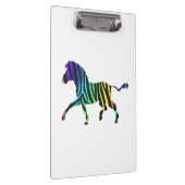 Silhouette Zebra Black und Regenbogen Klemmbrett (Rechts)