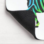 Silhouette Zebra Black und Regenbogen Mousepad (Ecke)
