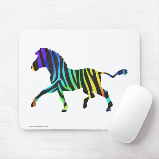 Silhouette Zebra Black und Regenbogen Mousepad (Mit Mouse)