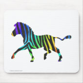Silhouette Zebra Black und Regenbogen Mousepad (Vorne)
