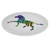 Silhouette Zebra Black und Regenbogen Schneidebrett (Ecke)