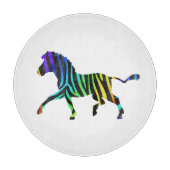 Silhouette Zebra Black und Regenbogen Schneidebrett (Vorderseite)