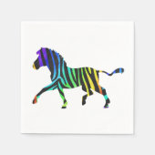 Silhouette Zebra Black und Regenbogen Serviette (Vorderseite)