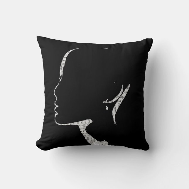 Silhouette Zeitungsdruckerei Kunst Kissen (Vorderseite)