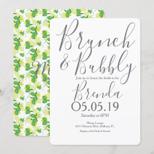 Silhouette-Zitrone-Lime-modernes Hochzeitsbrunch Einladung