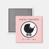Silhouette zur Geburtshilfeverkündung Magnet (Vorderseite/Rückseite)