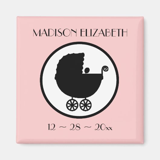 Silhouette zur Geburtshilfeverkündung Magnet (Vorne)