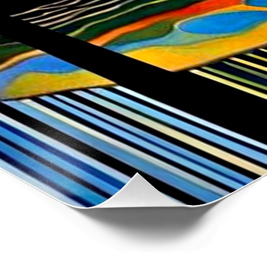 Silhouetted bird over landscape poster (Ecke)