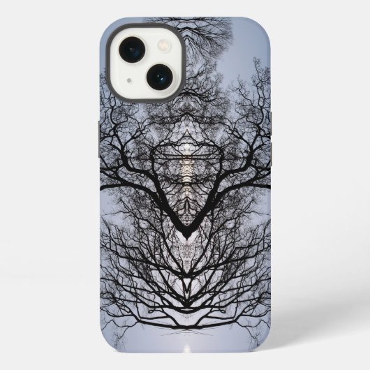 Silhouetted tree pattern and blue sky Case Mate iP iPhone Hülle (Rückseite)