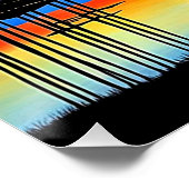 Silhouetted trees at Sunset 1 Poster (Ecke)